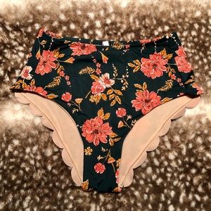 Women’s Scalloped High Rise Swim Bottom